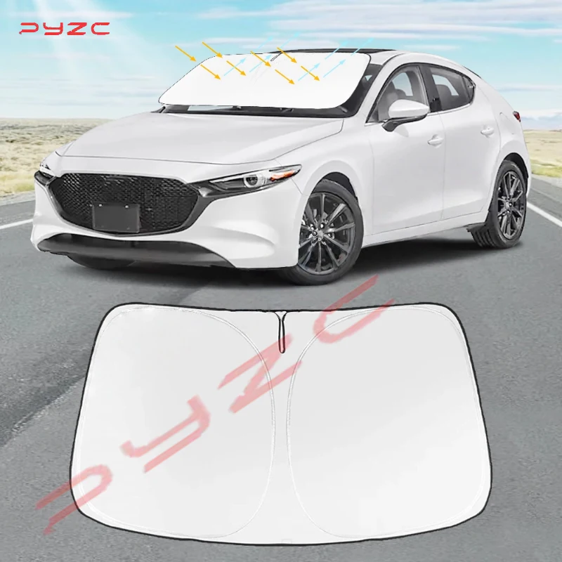 

Car Windshield Sun Shade Covers Visors Auto Front Window Sunscreen For Mazda 3 2019-2021 2022 2023 2024 Sunshade Accessories