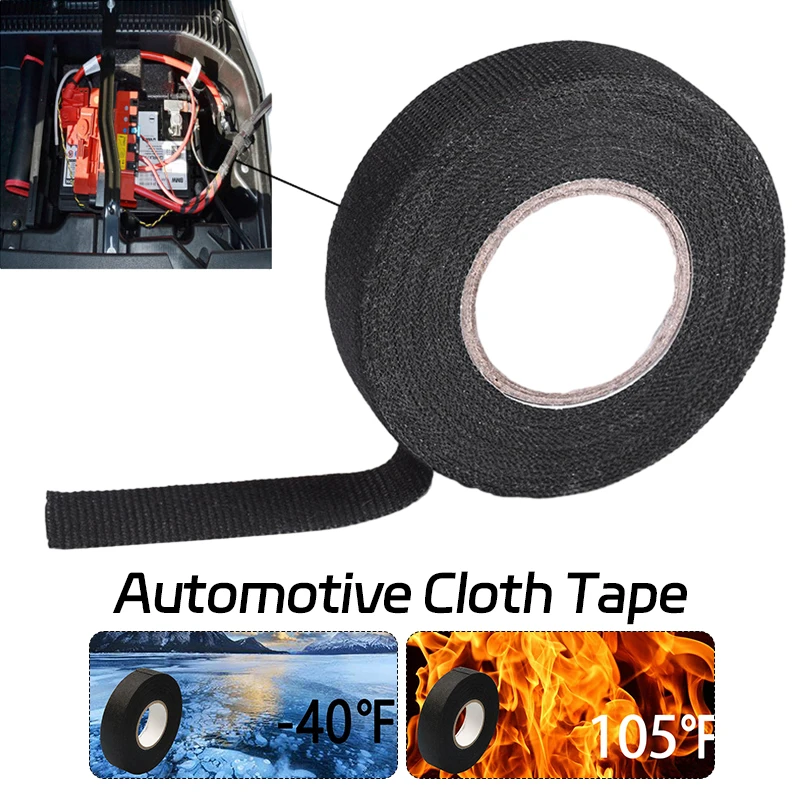 2pc 25m Black Insulation Flame Retardant High Temperature Resistant Tape Polyimide Film Line Wrapping Self Adhesive Velvet Tape