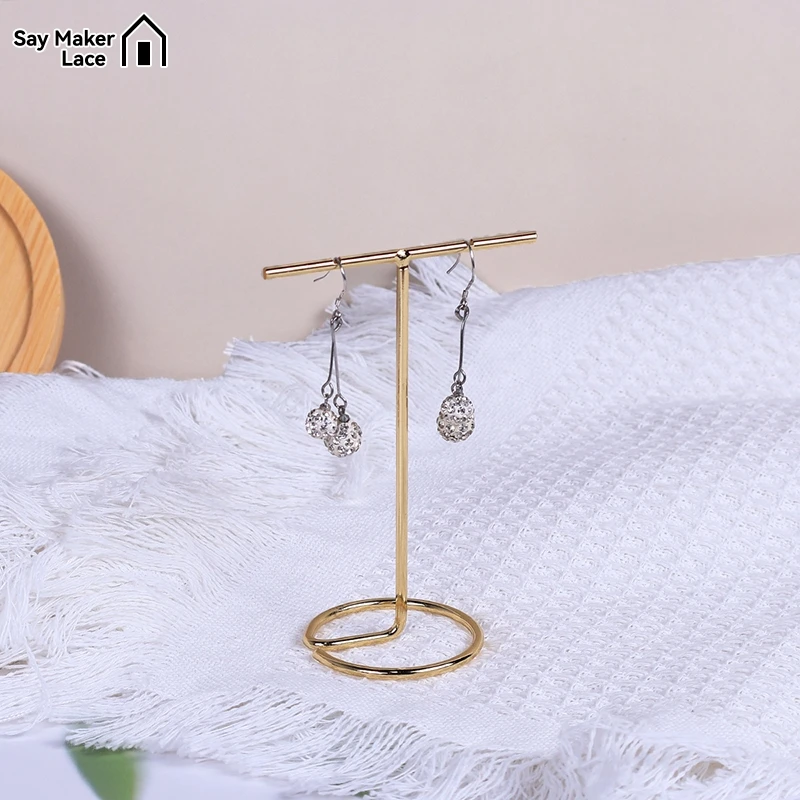 1pcs Jewelry Display Rack Metal T-shaped Earrings Necklace Storage Holder Stand Show Charms Universal Professional Showcase