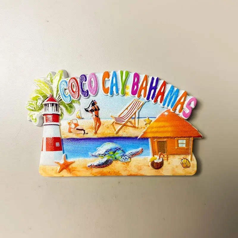

3D Resin Coco Cay Bahamas Fridge Magnets - Cute Decorative Magnets for Refrigerator - Strong & Aesthetic Room & Home Decor