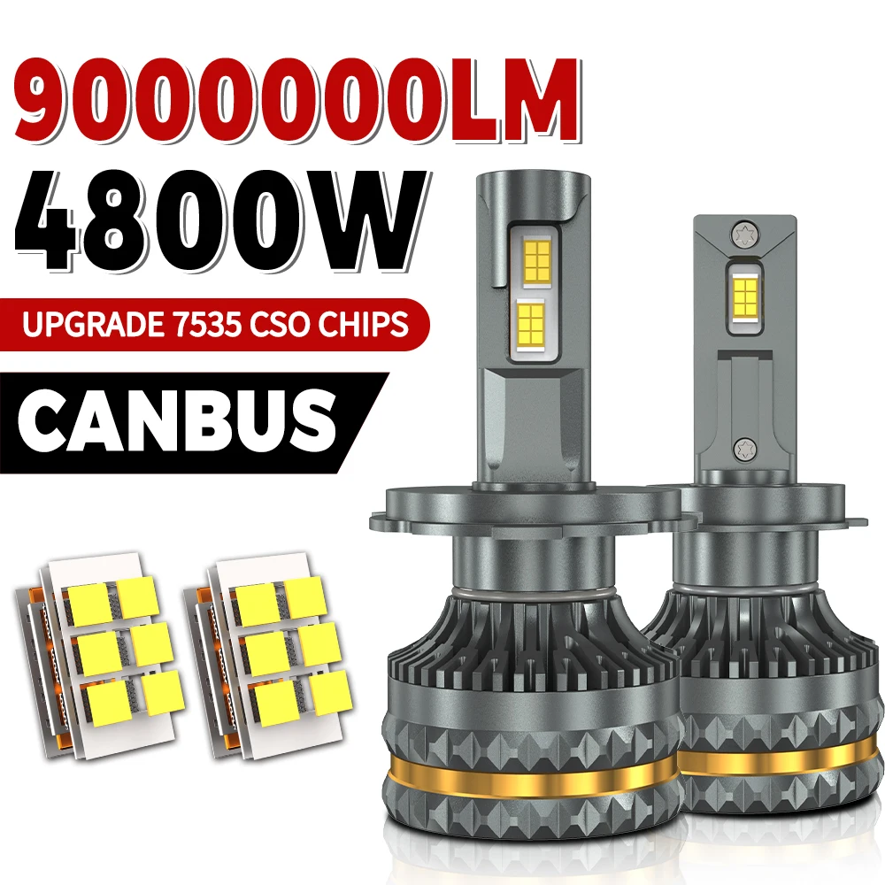 【セール中】9000000LM H7 Canbus LEDヘッドライトバルブ 4800W H4 H11 H1 9005 HB3 9006 HB4 H13 9004 9007 ターボオートヘッドランプ 12V 24V 車用ライト