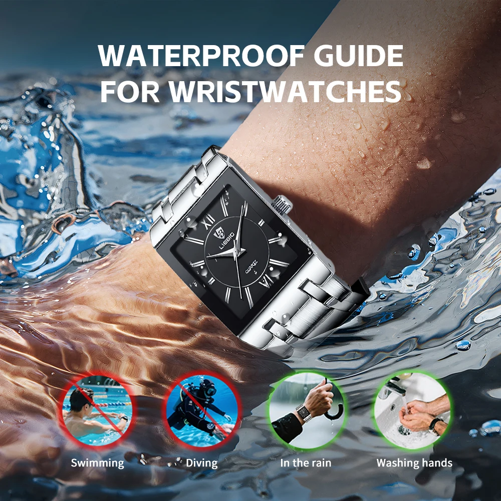 LIEBIG Outdoor Stainless Steel Strap Movement Quartz Waterproof Wristwatches For Men Women Simple Business Watches Reloj Hombre
