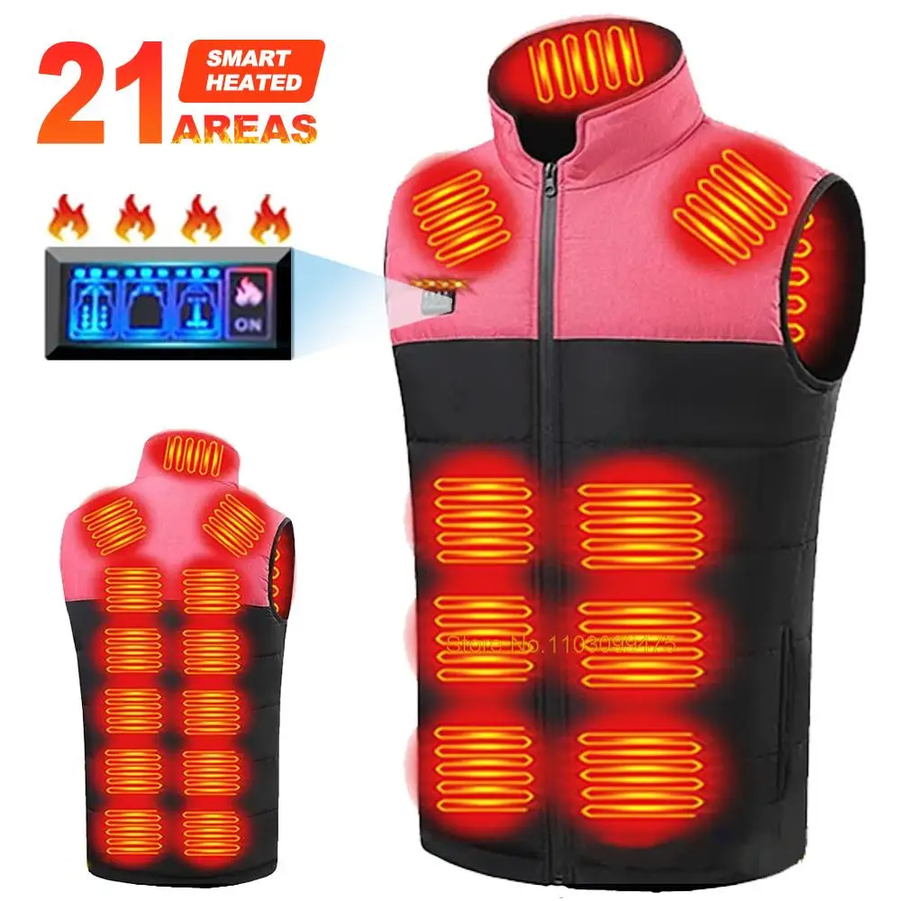 

Heat Vest Men Women Heated Jacket 2-21 Zone Keep Warm Accessories Heated Coat Self Heated USB Rechargeable Skiing Jackets Washed