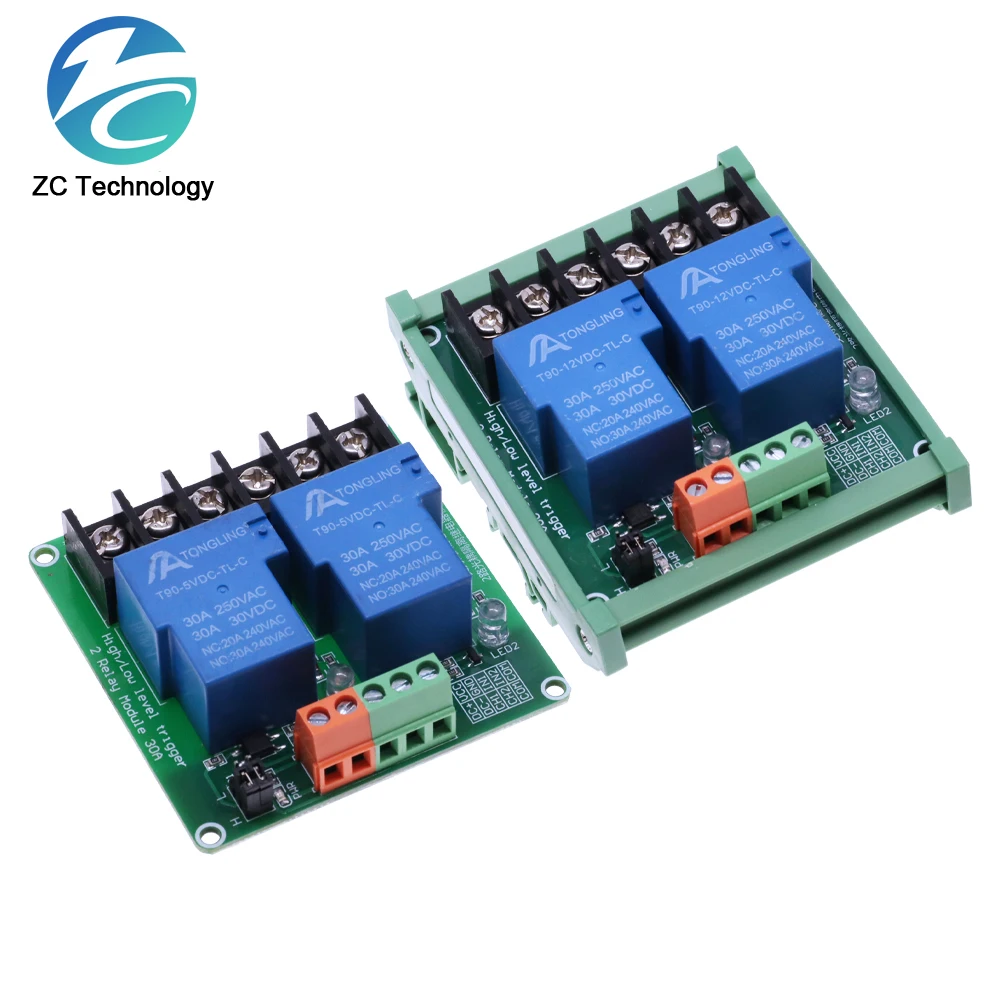 1/2/4 Channel Relay Module High Current With Optocoupler Isolation High And Low Level Trigger 5V 12V 24V DC30V/30A AC250V/10A