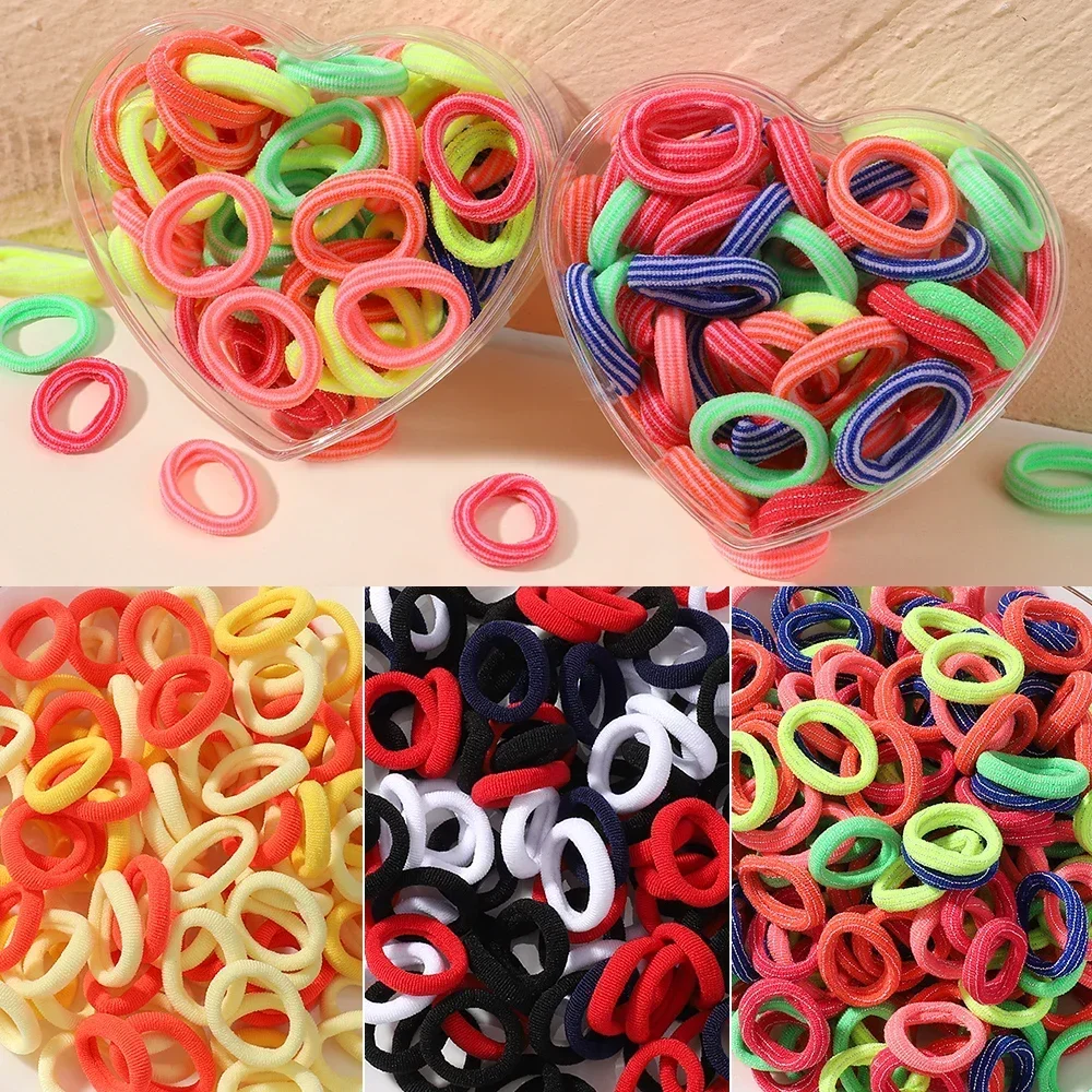 20 unids/lote de bandas elásticas para el cabello para niñas, banda de goma con bola de felpa para niños, dulces, lazos para el cabello, accesorios