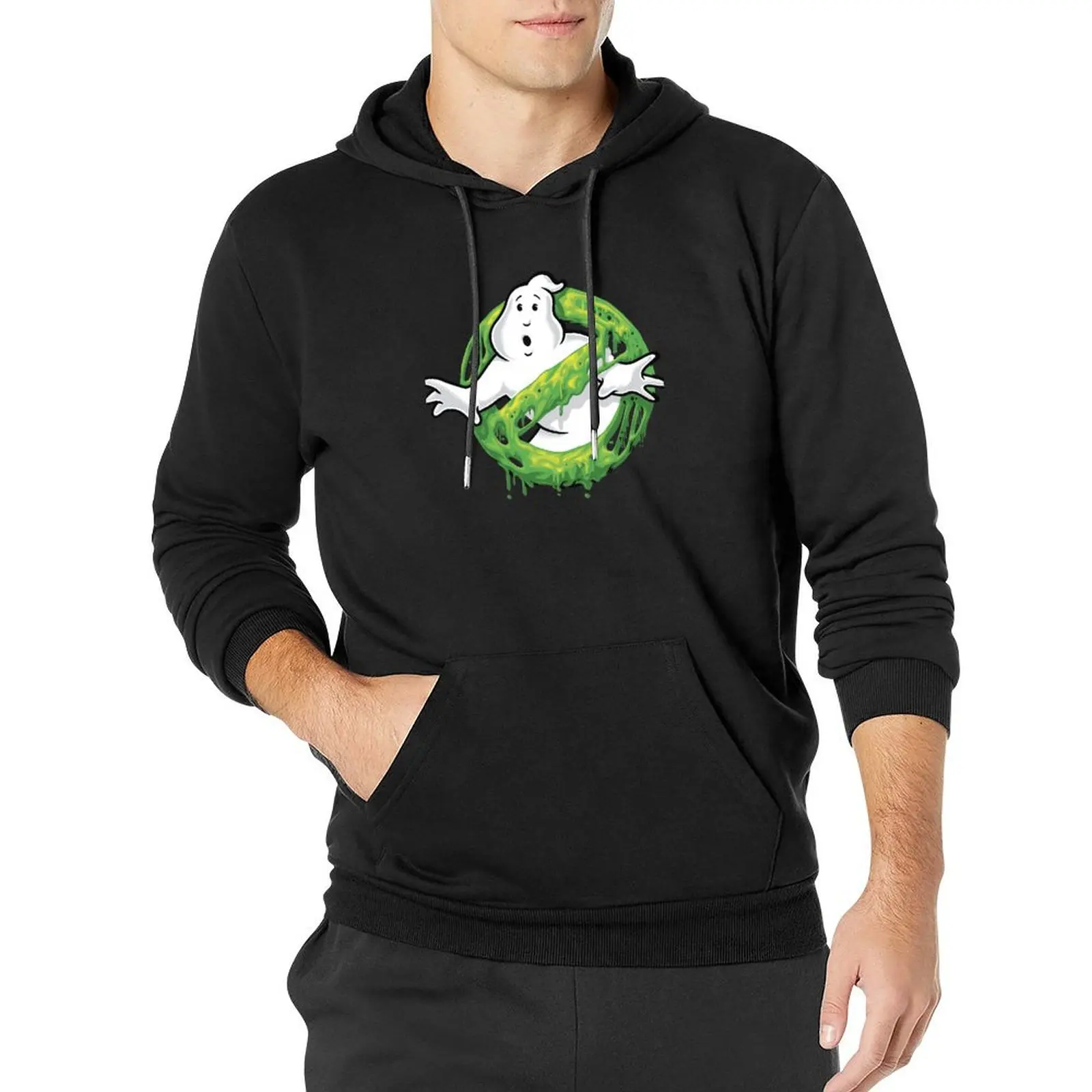 

Ghost Hunters Busters Classic Slime Ghost Logo Pullover Hoodie men wear graphic t shirts men graphic hoodie