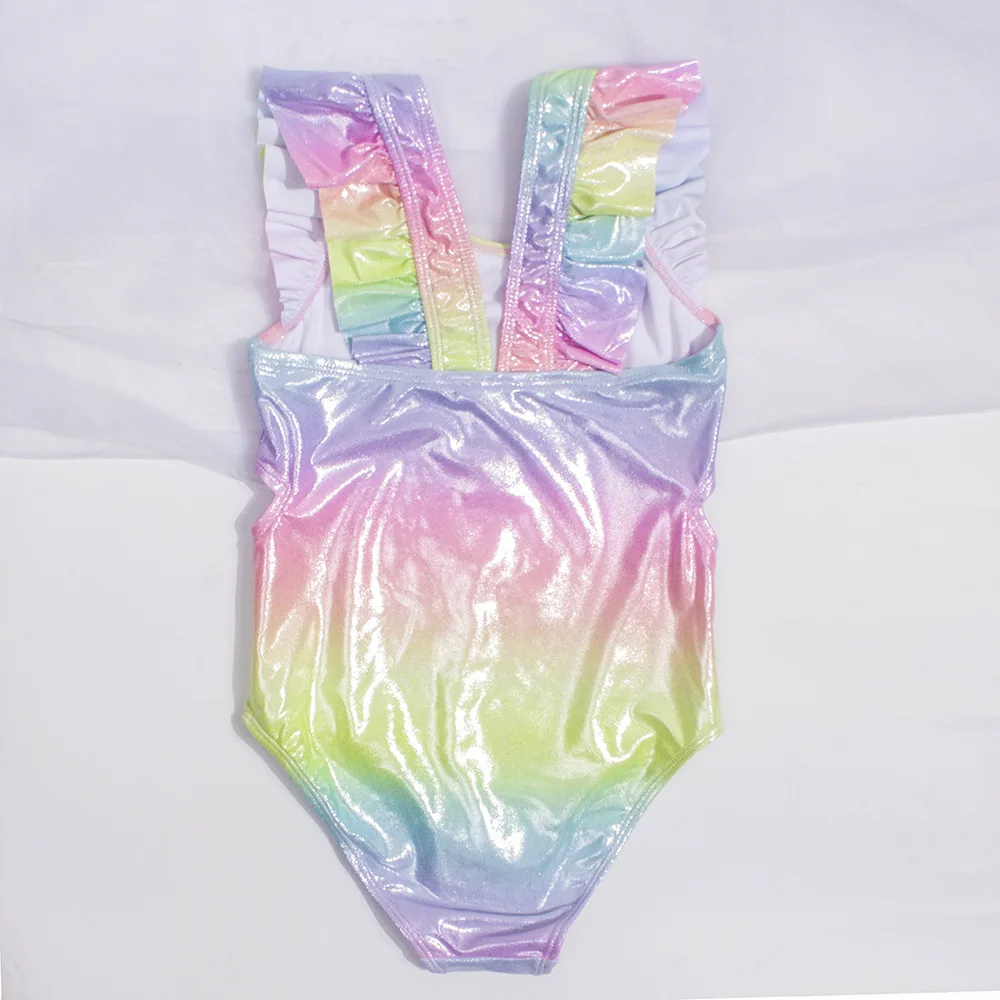 Gradient Embroidery Children Girl Swimwear 2024 Multi Style Shinning Girls Kids One Piece Swimsuit Summer Beach Baby Monokini