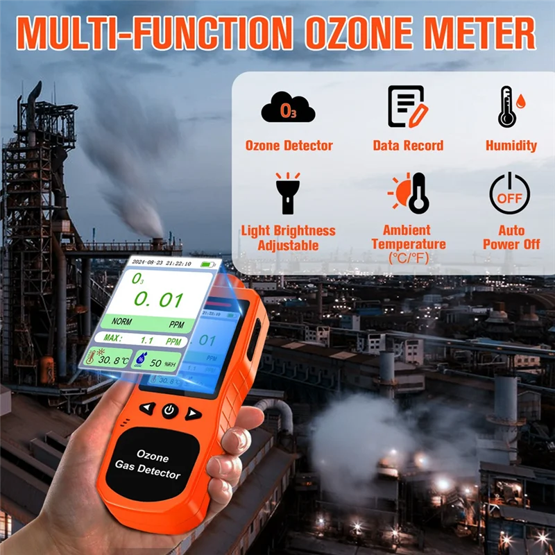 

ABUG-Ozone Detector Temp & Humidity Tester Ozone Gas Detector Ozone Meter With Alarm,Temp & Humidity Tester US Plug
