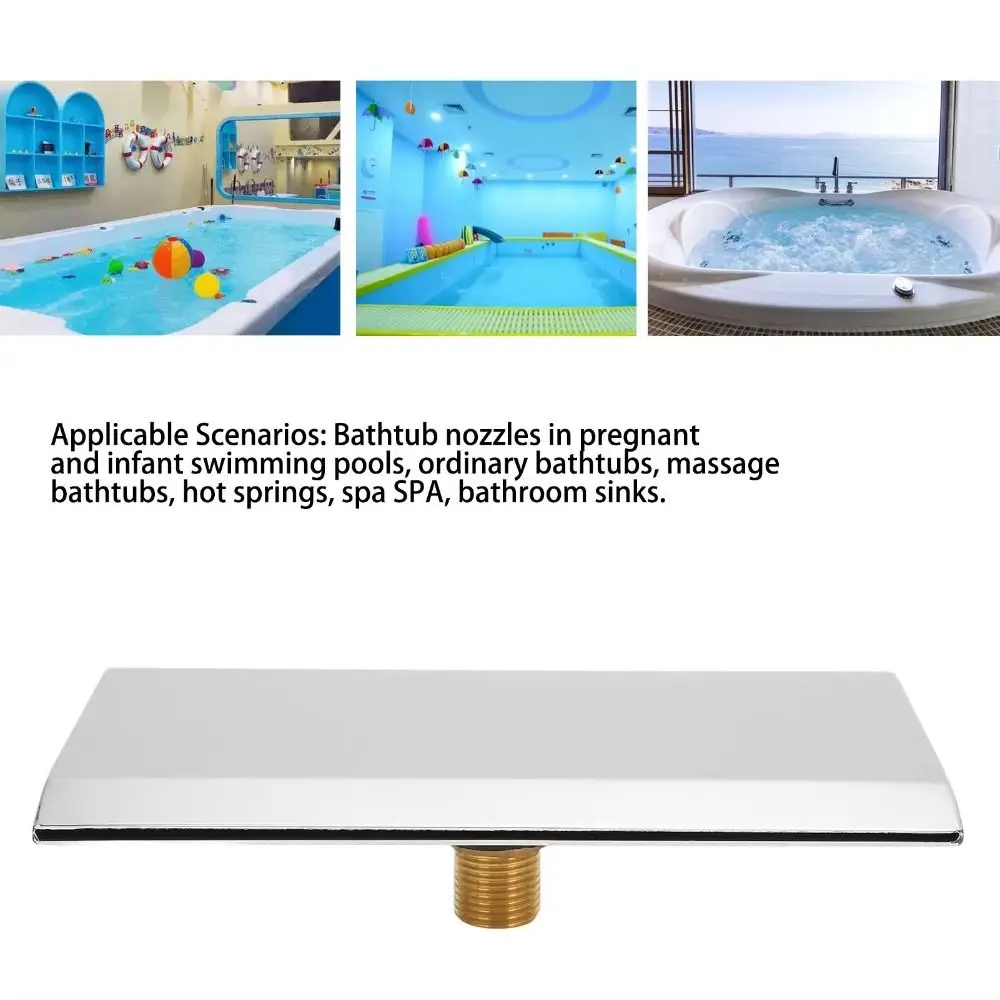 304 Stainless Steel Waterfall Tub Spout G1/2 Thread Mirror Finish Wall Mounted Spout Universal Bathroom Waterfall Faucet