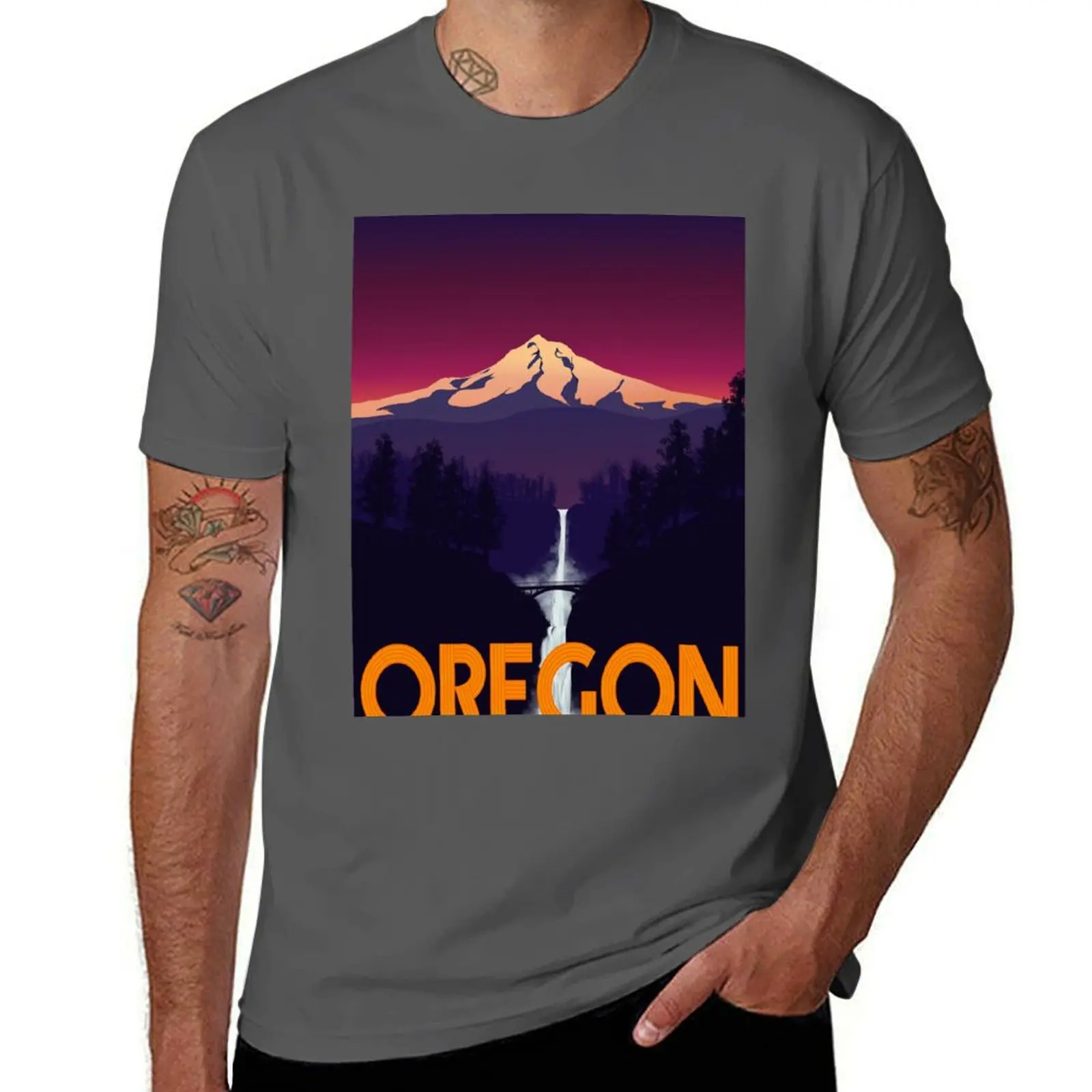 

Oregon T-Shirt anime clothes summer tops plus size tops funny t shirts for men