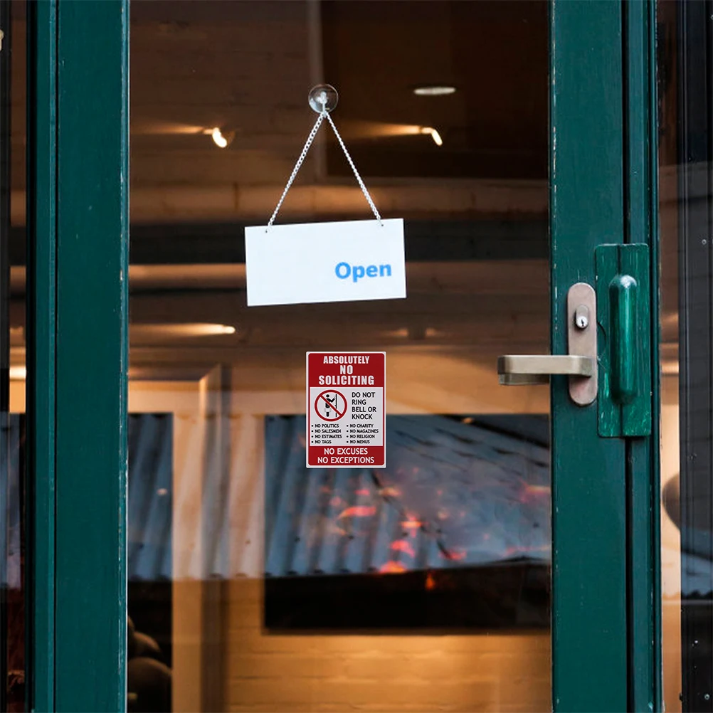 4pcs No Entry Sticker PVC Clear Signage Strong Adhesion Versatile Use No Soliciting Sign Do Not Knock Doorbell Safety