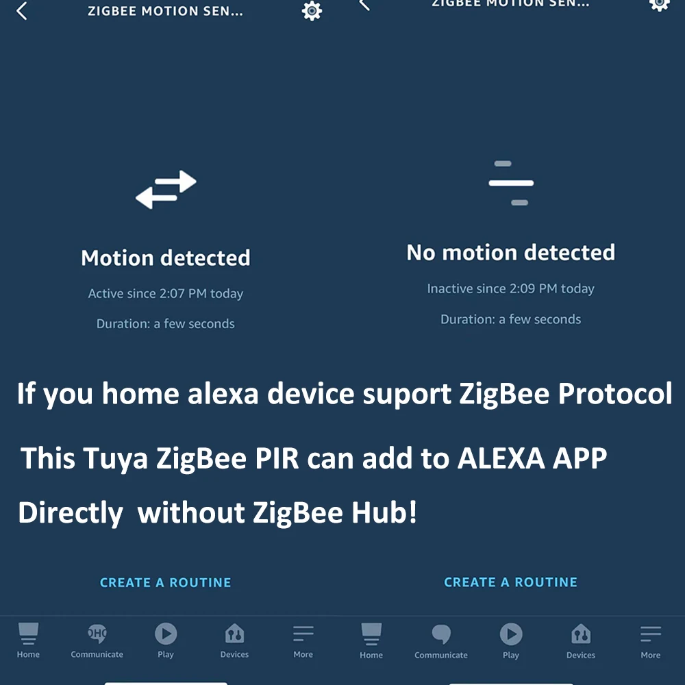 Tuya Smart ZigBee Battery Security Alarm System, Motion Human Sensor, Alexa PIR Motion Movement Detector, Works with ZigBee Hub