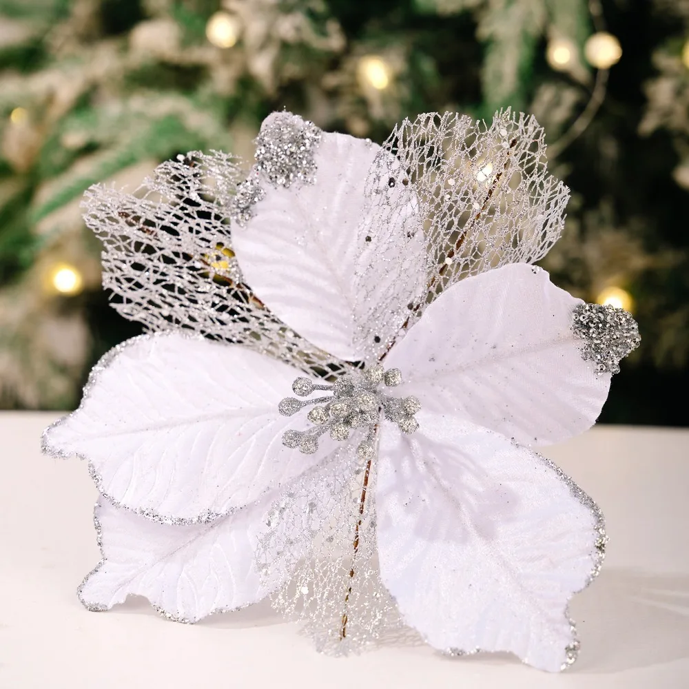 

Maple Leaf Shaped Simulated Christmas Flowers Realistic Luxury Faux Christmas Flower Handmade Eternal Flower