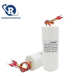 CBB60 44UF+8UF 450V Three wire 3-wire dual capacitor electric hoist lifting pole motor crane starting capacitor