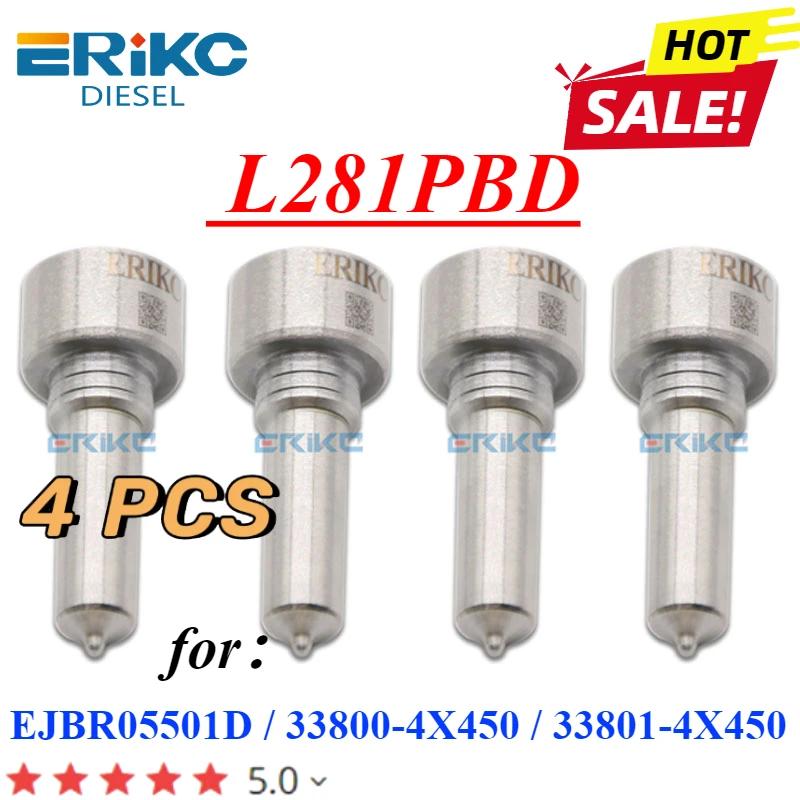 

4PCS L281PBD Common Rail Injector Nozzle L281 PBD Auto Engine Spare Part Nozzle For Delphi EJBR05501D 33800-4X450 33801-4X450