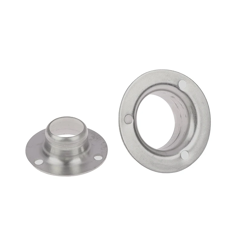Stainless Steel Round Tube Flange Bracket Wardrobe Curtain Rod Holder Towel Pipe Support Mount Furniture Hardware Fittings