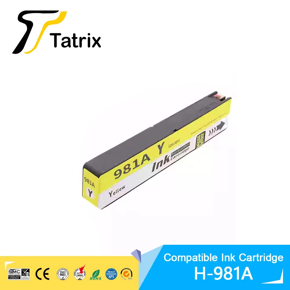 خرطوشة حبر متوافقة مع الألوان المتميزة HP 981 981A من Tatrix لـ HP PageWide 556xh/dn/ MFP 586dn/f/z/MFP E58650dn/ MFP E55650