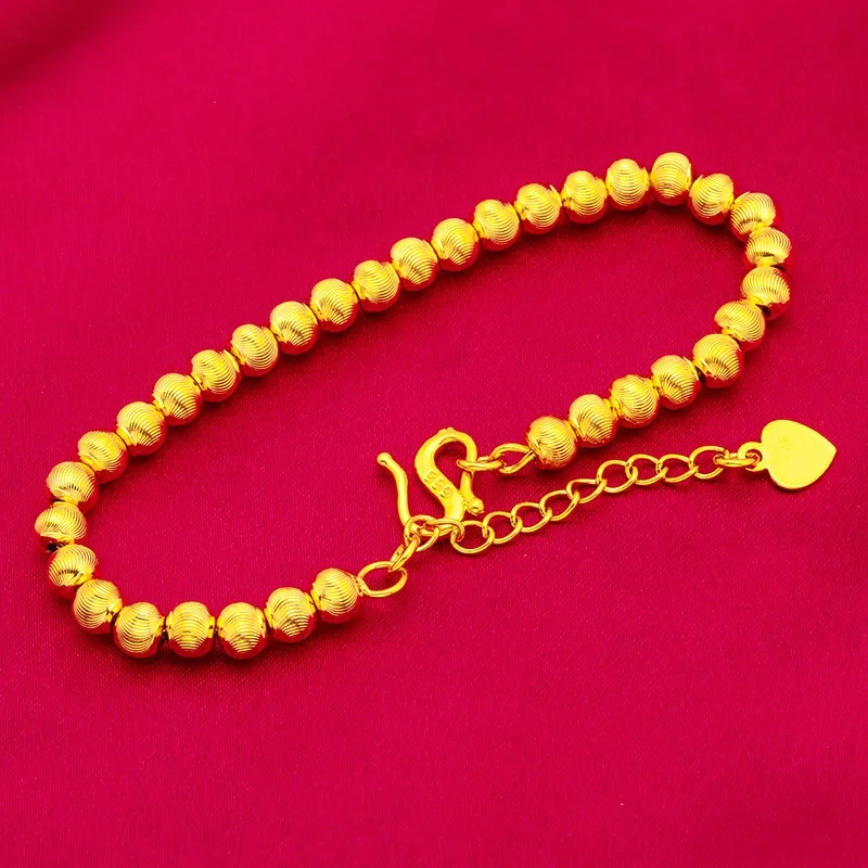 Lynge Jewelry Ins Cat's Eye Gold Bracelet! 24K Gold AU999 Women's, Gradient Cat's Eye + Matte Gold Contrast, Elastic Adjustable