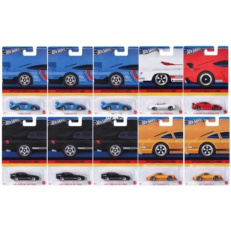 Original Hot Wheels Car Porsche Series Toys for Boy 1/64 Diecast Vehicle Porsche 356 Speedster 911 944 Turbo 718 Cayman GT4 Gift