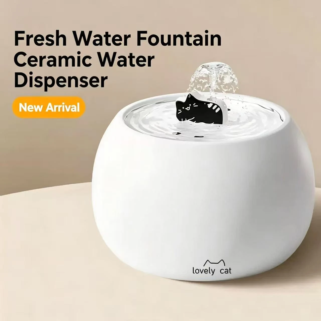 1L/1.5L Ceramic Automatic Pet Water Fountain Silent Submersible Pump Filter Included Cat Dog Drinking Dispenser Bowl