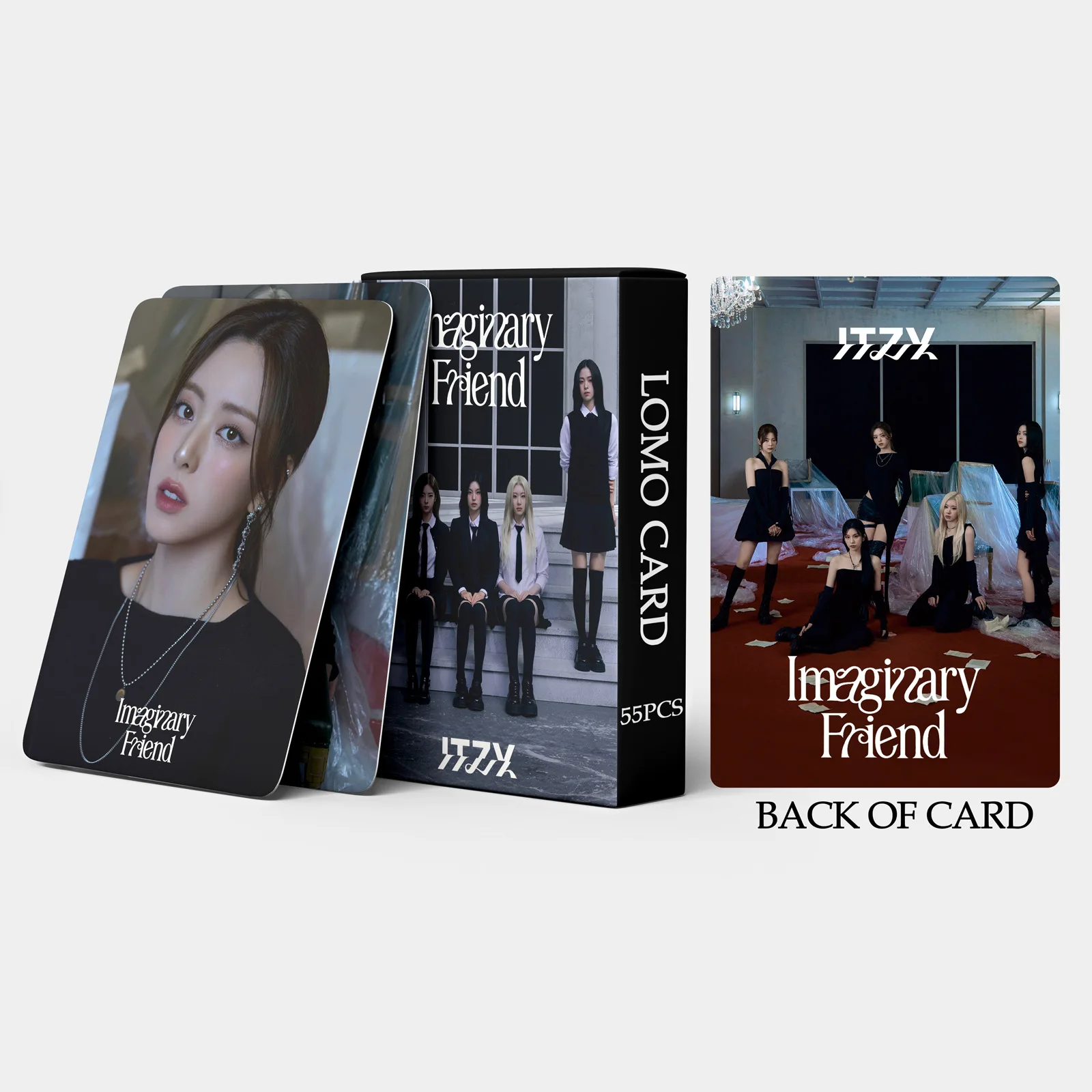 55pcs Kpop ITZY Imaginary Friend Album Special LOMO Card LIA YUNA YEJI CHAERYEONG RYUJIN Peripheral Double-sided Photocards