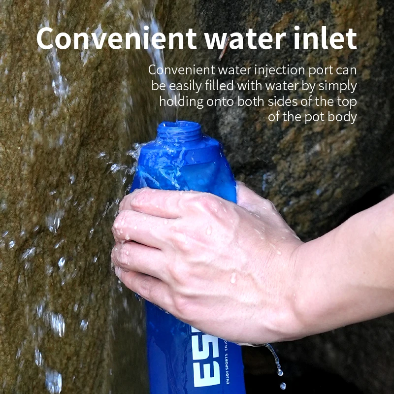 500ml Collapsible Water Bottle Soft Flask BPA Free Folding TPU Outdoor Sport Portable Water Bag for Running Camping view 4