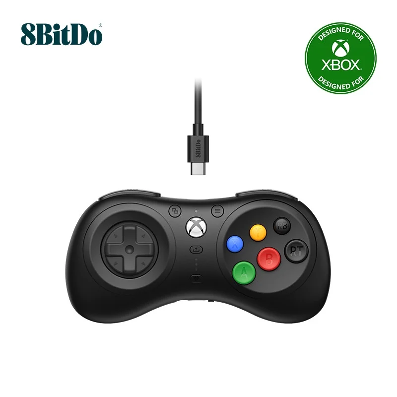 وحدة تحكم ألعاب 8Bitdo M30 لسلسلة Xbox X/S/One إصدار سلكي لوحة ألعاب للكمبيوتر الشخصي Windows 10/11 مع وحدة تحكم ألعاب تخطيط 6 أزرار