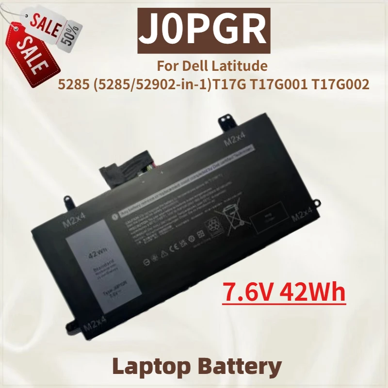 

High Quality Laptop Battery J0PGR 7.6V 42Wh for Dell Latitude 12 5290 5285 2-in-1 T17G 1WND8 X16TW 0X16TW 0FTH6F Brand New