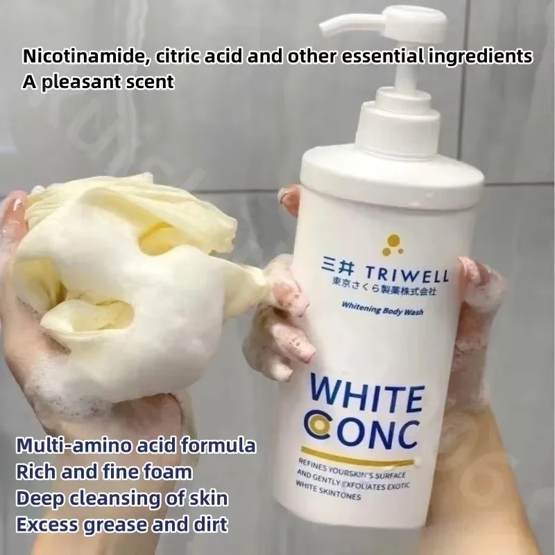 Whitening Body Wash Douchegel Diepe reiniging Verwijderen van vuil Dode huidoliecontrole Egale huidskleur om pigmentatie te verlichten 550 ml