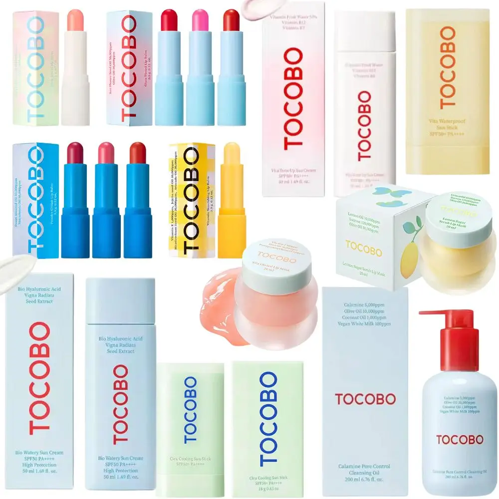 TOCOBO-Serie, feuchtigkeitsspendende Lippenlinien, farbiger Lippenstift, erfrischende Ölkontrolle, Sonnenschutzstift, aufhellende, nährende Augencreme