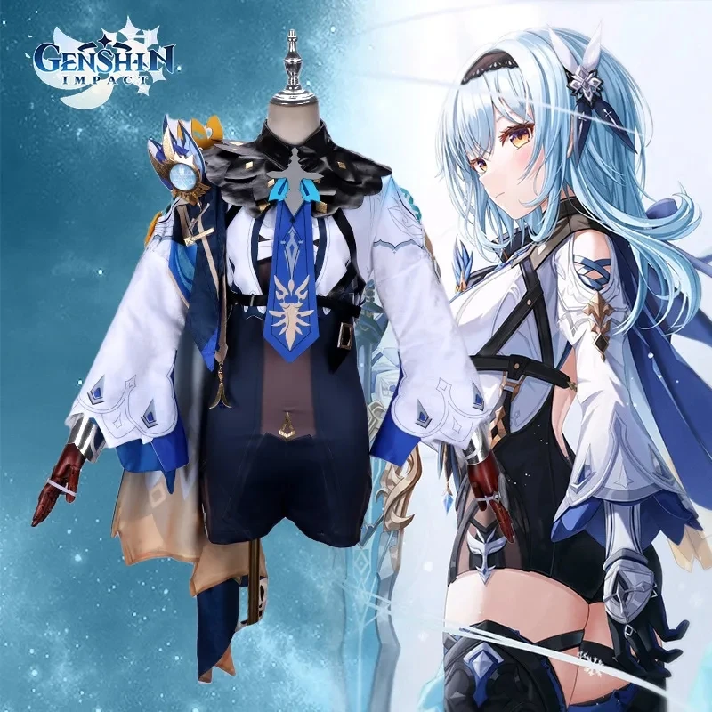 

Game Genshin Impact Eula Anime Cosplay Costumes Feminino Ganyu Eula Uniform Wig Halloween Carnival Outfit Suits