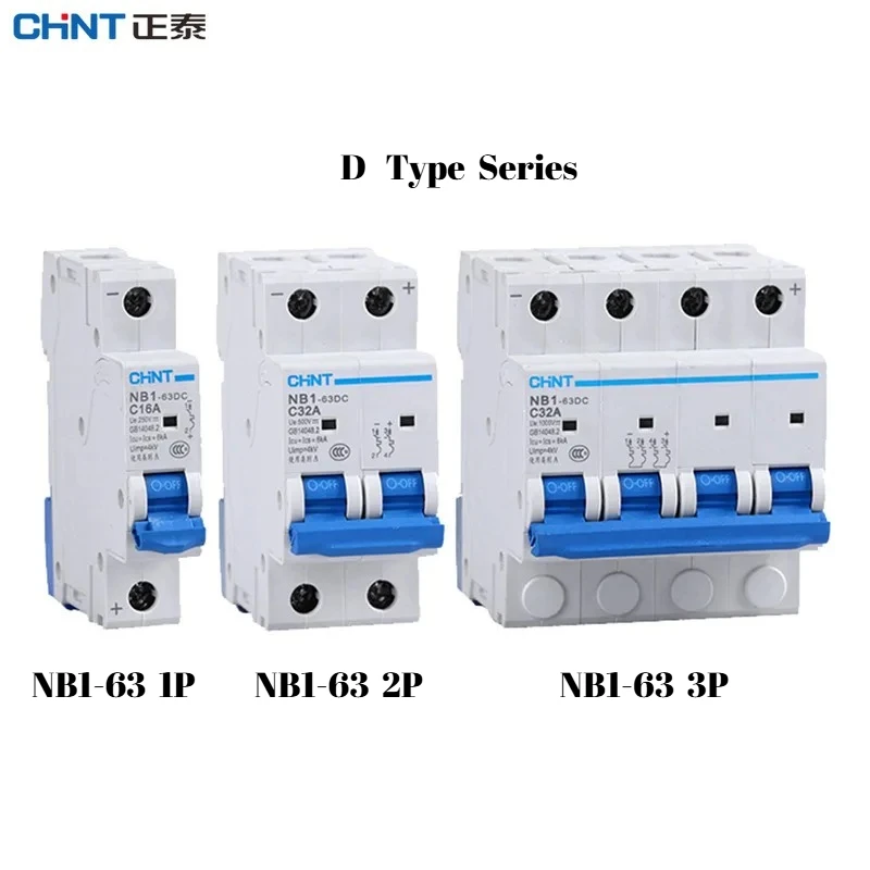 

CHINT NB1-63DC 1P 2P 4P DC250V DC500V DC1000V Solar Energy Photovoltaic DC Mini Circuit Breaker MCB 6A 10A 16A 32A 40A 50A 63A