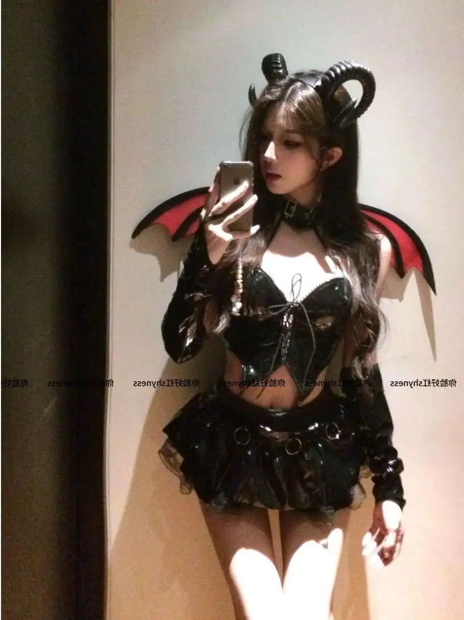 Nightclub Gogo Performance Outfit Devil Adult Halloween Anime Second Uniform Costume Bar Cherry Girl Sexy Stage Costume