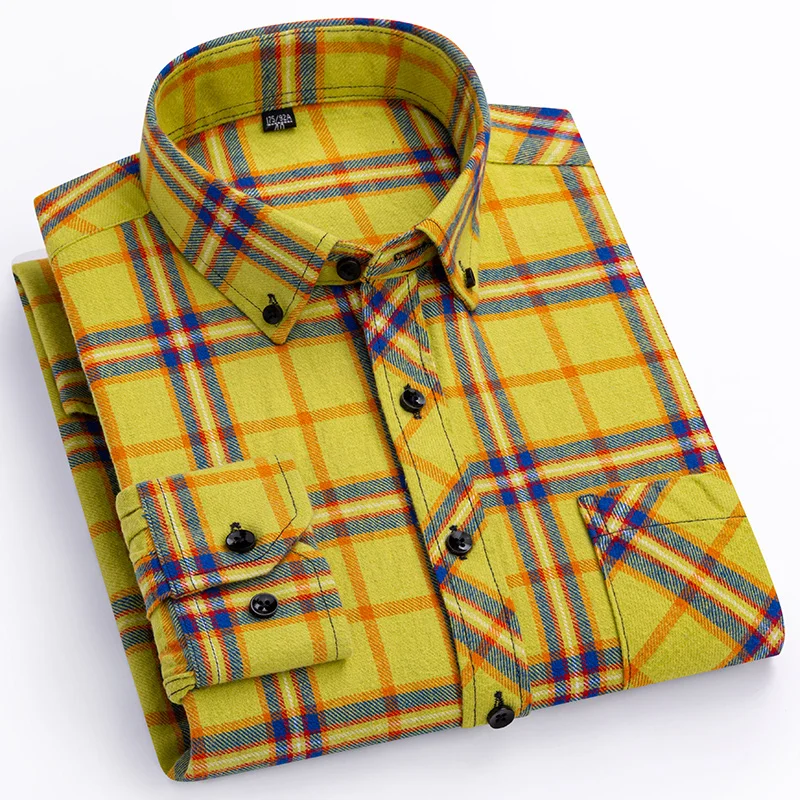 Camisa de manga larga para hombre, Camisa lisa ajustada, 100% algodón, con un solo bolsillo, talla grande, novedad