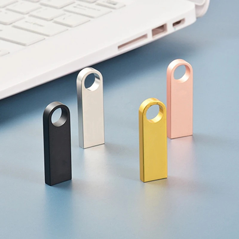 50Pcs/Lot Waterproof Color Metal USB2.0 Flash Drive 4GB 8GB 16GB 32GB 64GB 128GB Memory Stick Free Custom LOGO