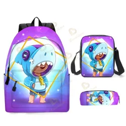 Adisputent-Boys Schoolbags Set, Leon Mochila Escolar, Book Bag, Student Schoolbag, Pen, Pencil Bag, Back to School, 3Pcs