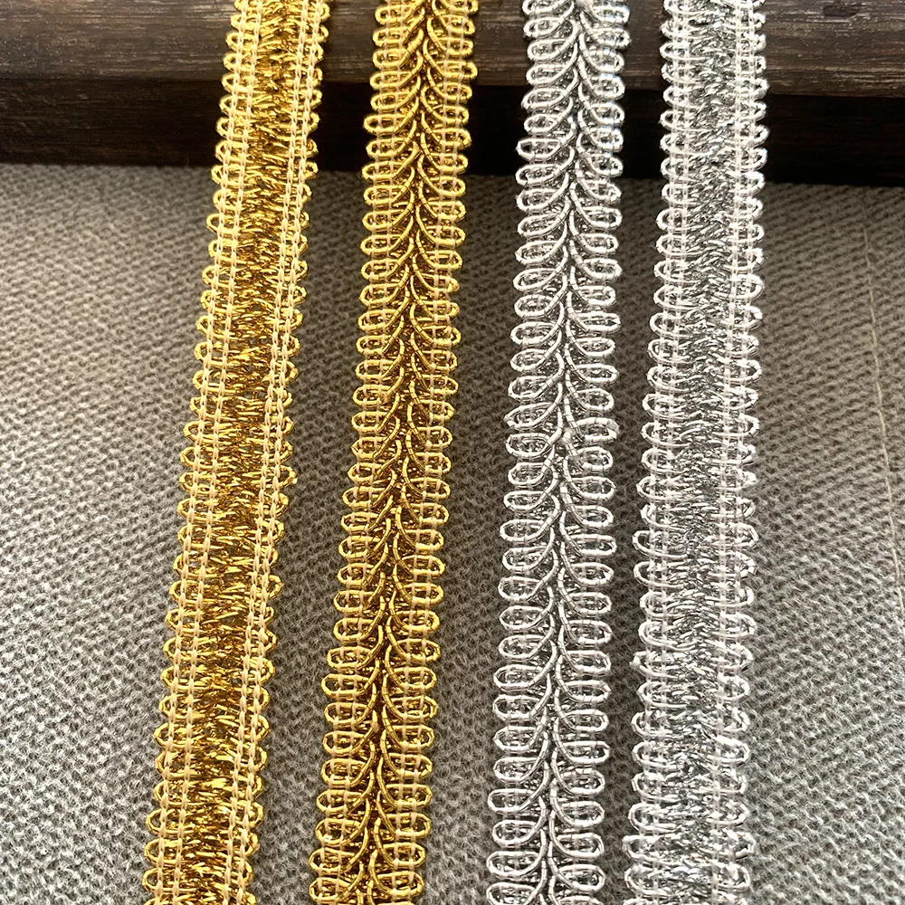 5m/16.4ft Each Pack Curtain Centipede Laces Trims Curve Wave Gold Handmade DIY Craft Sewing Dresses Ribbons Webbing Decoration