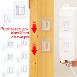 Self Adhesive Wall Hooks Transparents Double-Sided Hook for Kitchen Bathroom Storage Hanger Plug Sucker Holder Home Organizer