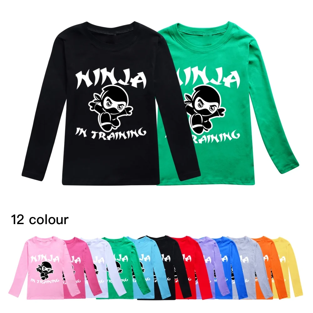 

Anime NINJA KIDZ Girls Boys T Shirt Sping Autumn Cotton O-neck Full Sleeve T-shirt Kids Clothes Cartoon Children Tops Tees