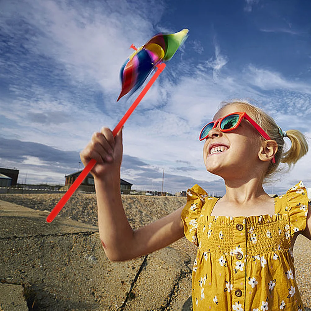 

15 Pcs Pinwheel Making Rods Decorative Windmill Parts Garden Handheld DIY Sticks Red