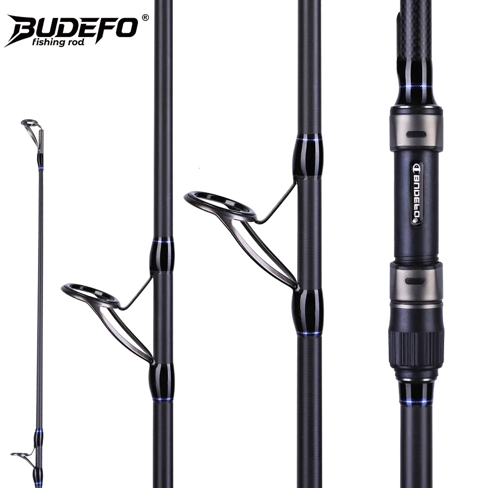 BUDEFO Karpfenangelrute 3,9/4,2M Kohlefaser-Spinnrute Reise-Surfcasting-Spinnrute Harte Rute 40-200g