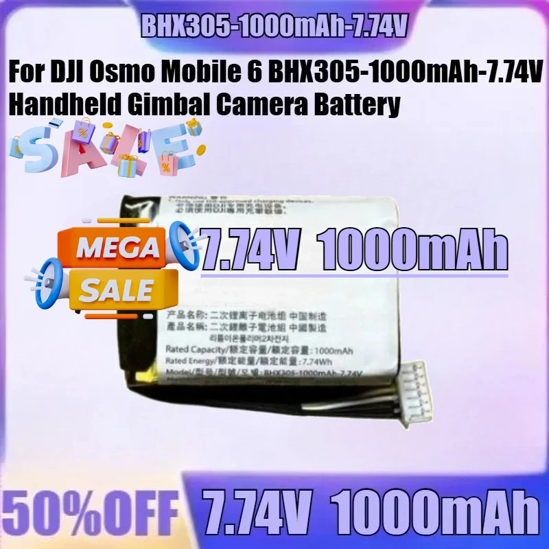 

For DJI Osmo Mobile 6 BHX305-1000mAh-7.74V Handheld Gimbal Camera Battery New BHX305-1000mAh-7.74V 7.74V 1000mAh Battery