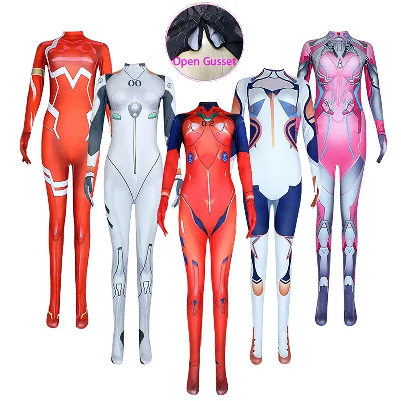 Anime Zentai Ayanami Rei kombinezony przebranie na karnawał unisex Zentai Catsuit dziewczyny body na Halloween