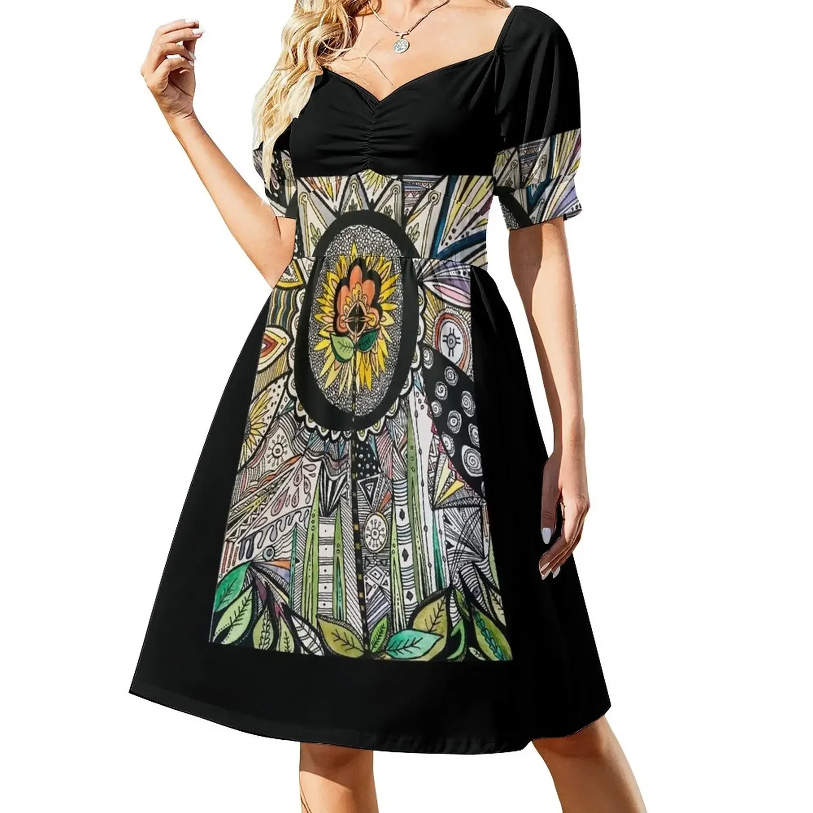 

The Circle Short-Sleeved Dress women long dresses birthday dress Women's skirt Dress