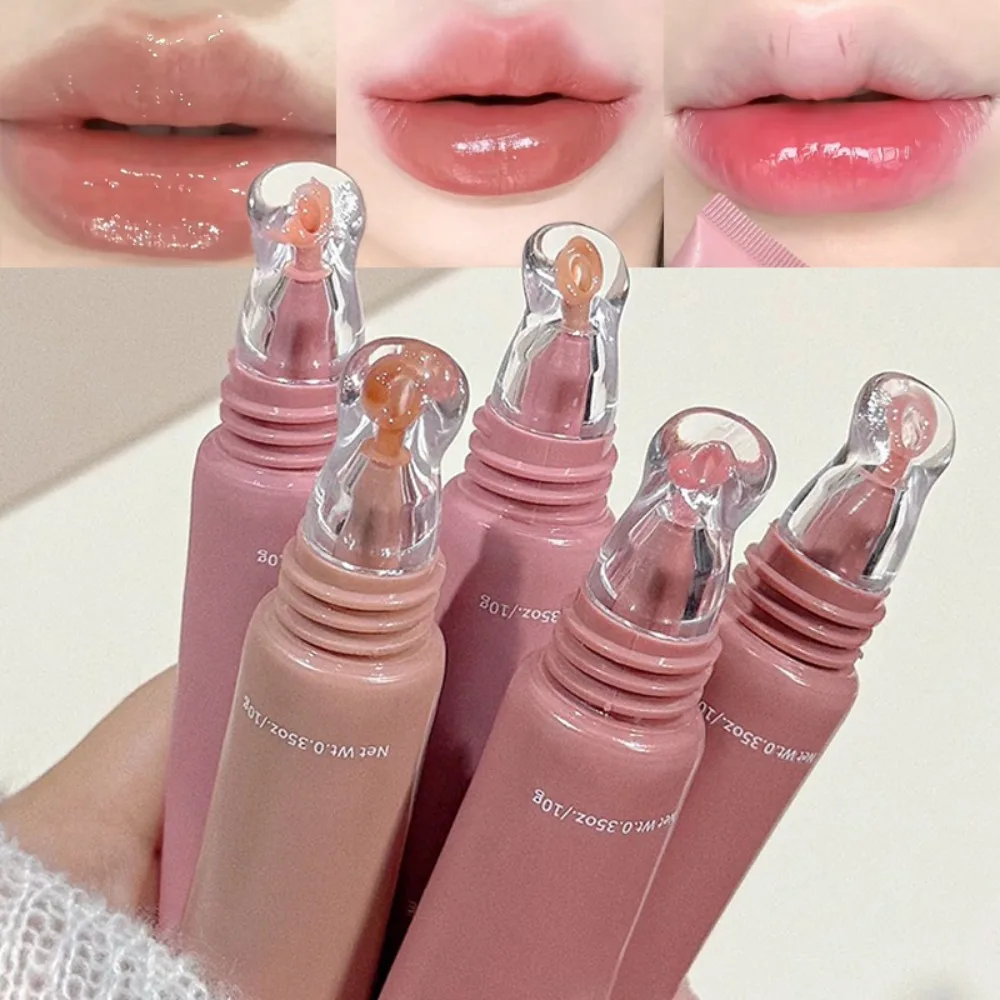 1Pcs Soft Tube Mirror Lip Gloss Lip Oil Nude Plumping Lip Gloss Moisturising Transparent Lipgloss Beauty Cosmetics Makeup