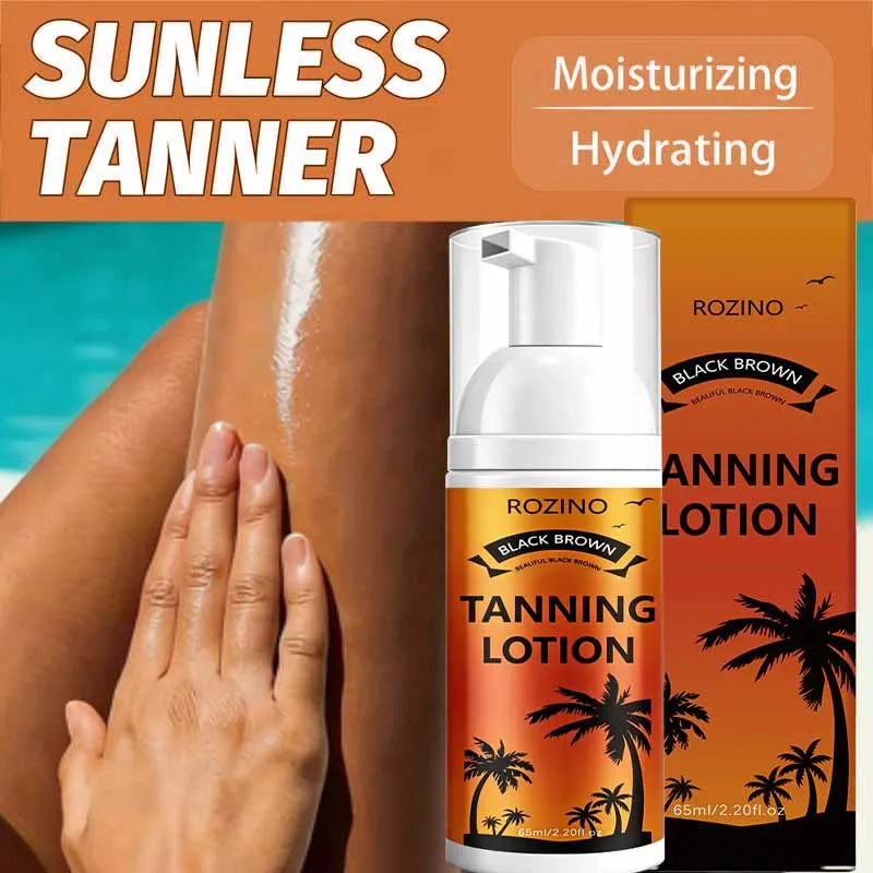 Sunless quick-tanning moisturizing tanning lotion, pure natural formula, moisturizes the skin, easily creates a bronzed complexion, gentle formula without irritation, waterproof, sweat-resistant, and durable, suitable for the whole body, no need for sun exposure, pure natural formula, gentle formula without irritation, long-lasting color retention without darkening, allowing you to effortlessly achieve a high-end, beautiful tan instantly