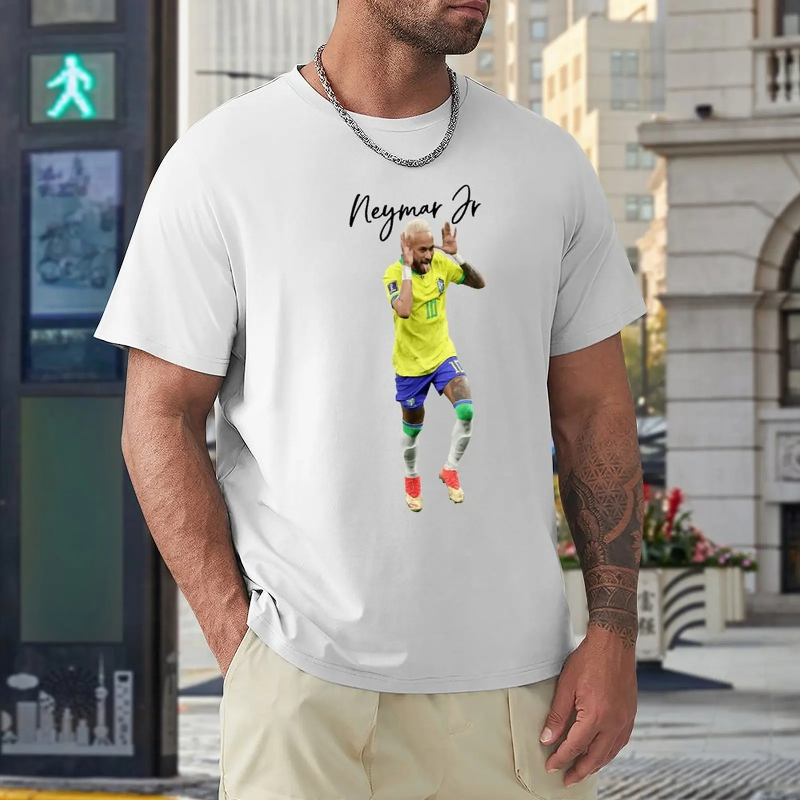 Cute Neymar And Jr Brazil Celebrate Soccer Striker 54 Tshirt Sports Vintage Leisure Eur Size