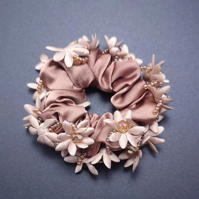 Dickdarm-Haarband, hochwertiges Haar-Accessoire, Kopfschmuck, Blume, koreanische Mode, Damen-Haarseil, Nadel Jepкики Волос – Detail 11