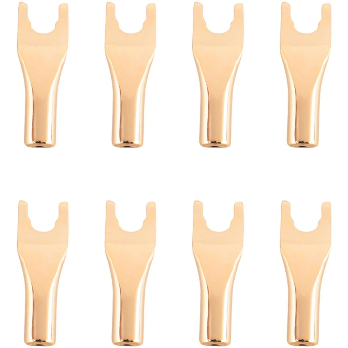 HIFI 바나나 Y 스페이드 U/Y 골드 도금 순수 구리 스크류 포크, HiFi 스피커 스페이드 커넥터 플러그-구리, 8 개