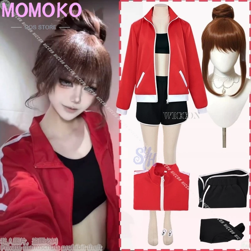 

Anime Plaything KANG AHYEON Cosplay Costume 놀이감 Boxing Sport Uniform Leisure Yoga Sexy Red Coat Halloween 코스프레 Party